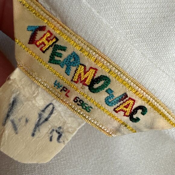 Vintage Dress Two Tones Button Up Plaid Solid Cream Blue Size S - Picture 16 of 16